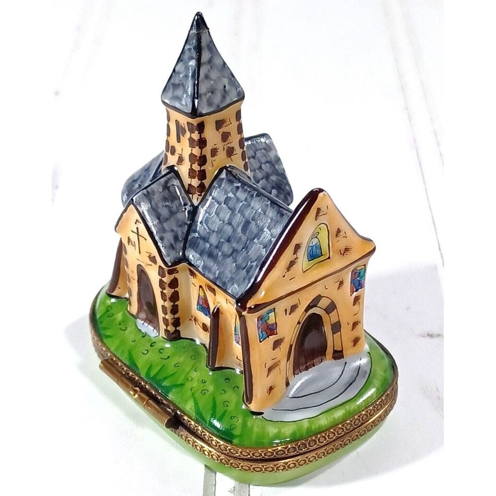 Limoges Old World Church Chapel Cathedral Trinket Box Very Rare! - Picture 8 of 11